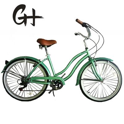 44T Kurbel 26*2,125&quot; Farbreifen OEM ODM Shimano 7 Geschwindigkeiten Lady Girl Beach Cruiser Bike