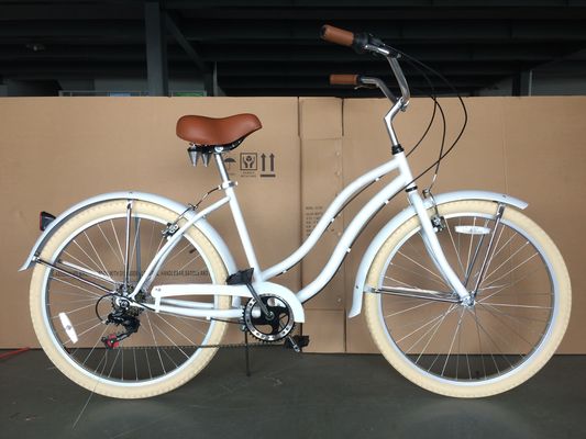 44T Kurbel 26*2,125&quot; Farbreifen OEM ODM Shimano 7 Geschwindigkeiten Lady Girl Beach Cruiser Bike