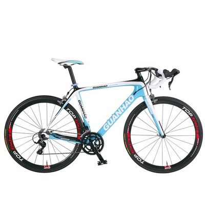 Dauerhafte Konstruktion 700C 18S Vollkohlenstofffaser Rennrad mit gewöhnlichem Pedal