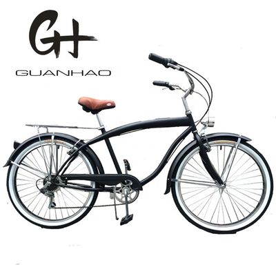 17 kg Leichtgewicht 26 Zoll Harter Rahmen Nicht hinteren Dämpfer 7 Geschwindigkeiten Männer Beach Cruiser Bikes