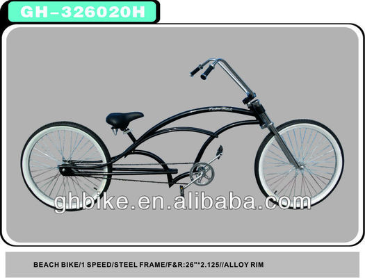 2013 Black Chopper Beach Cruiser Bike Fahrrad mit Stahlrahmen Material Schwarz/auf Bestellung