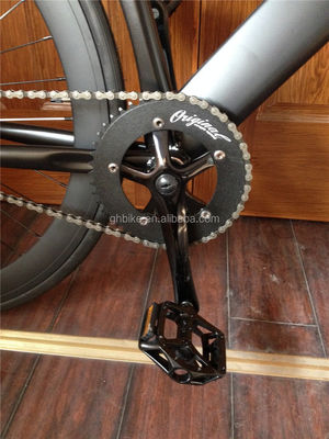 700c Schwarzes Aluminiumrahmen Fixie Bike mit Doppel-V-Bremse Festgetriebe Mann Track Bike