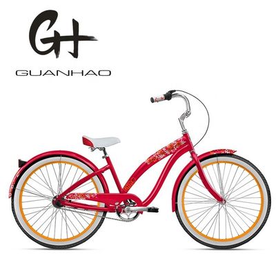 Schöne Frauen Beach Cruiser Fahrrad mit Innenwasser Aufkleber 26 Zoll 3 Geschwindigkeit OEM / ODM
