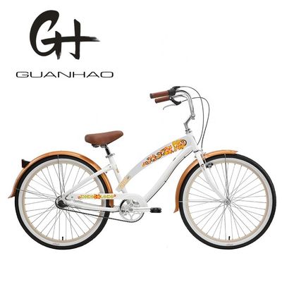 Schöne Frauen Beach Cruiser Fahrrad mit Innenwasser Aufkleber 26 Zoll 3 Geschwindigkeit OEM / ODM