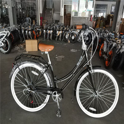 14 kg Retro Damen 7 Geschwindigkeiten Vintage Fahrräder 700C Erwachsene Frauen City Bike mit Korb