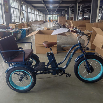 750W Elektrofahrrad 3 Räder Fettreifen für Erwachsene E Trike Ladung Drehmoment 70-80 Nm Scheibenbremsen