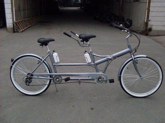 Stahlgabel 18 Geschwindigkeit Tandem Cruiser Fahrrad für 2 Erwachsene 26 Zoll Freizeit Tandem Fahrrad