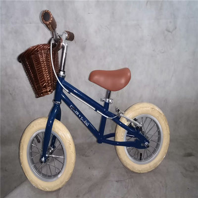 12-Zoll-Schaumreifen Kinder-Balance-Bike Gelb Farbe Tragfähigkeit 70kg Vorder Wicker Korb