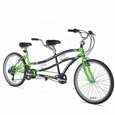 Stahlrahmen CE 26 &quot;Dual Driver 21 Geschwindigkeiten Tandem-Fahrrad für zwei Personen OEM Doppelsitz