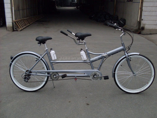 Shimano 7 Speed Tandem Bike 26&quot; Klapptandem Fahrrad mit Stahlrahmen und zwei Sitzen