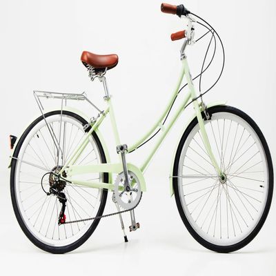 Doppel-V-Bremse 6-7-Geschwindigkeit Vintage Retro Erwachsene Damen Komfort City Cruiser Frauenfahrräder mit Vorderkorb