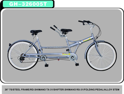 FD ShimanoTY-18 und RD ShimanoTY-18 Derailleur 26-Zoll Tandem Fahrrad für zwei Fahrer