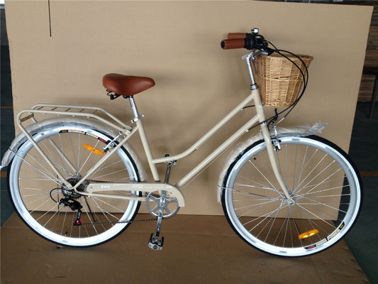 7 Gänge Vintage Hybrid Fahrrad für Frauen 26&quot; Aluminiumrahmen und Ladekapazität 160kg