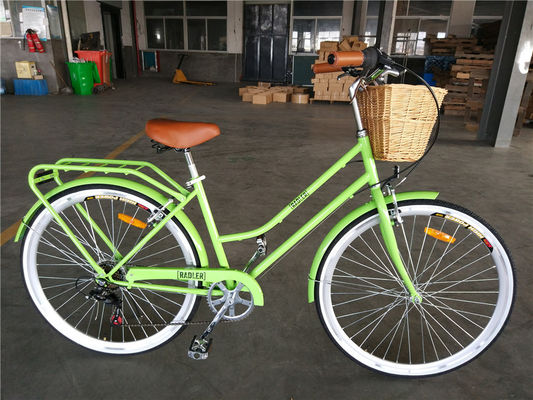 7 Gänge Vintage Hybrid Fahrrad für Frauen 26&quot; Aluminiumrahmen und Ladekapazität 160kg
