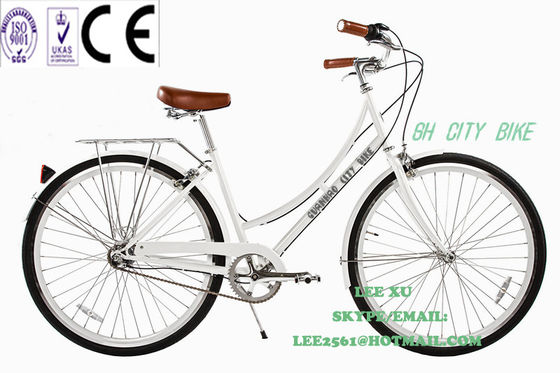 1.8m Länge CE Europa OEM Logo Hi-Ten Stahlrahmen Eingeschwindigkeits-Stadtfahrräder für Frauen 26 Zoll