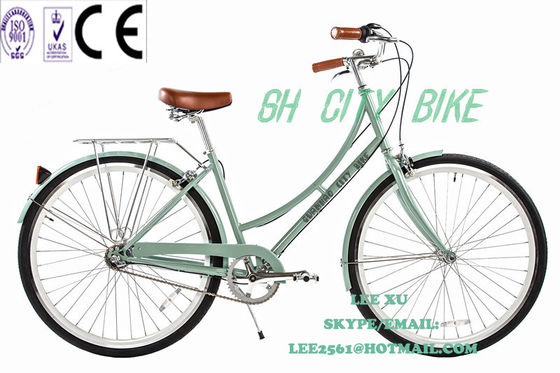 1.8m Länge CE Europa OEM Logo Hi-Ten Stahlrahmen Eingeschwindigkeits-Stadtfahrräder für Frauen 26 Zoll