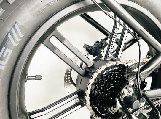 Alloy Crank 7 Geschwindigkeitsgetriebe Fettreifen Klapp-Ebike mit 21A Lithiumbatterie und 750W Motor