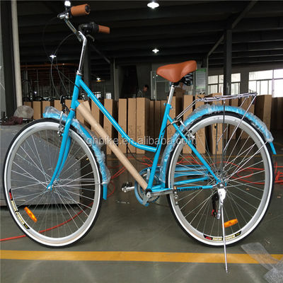 Blaue Farbe 7 Geschwindigkeiten Vintage Lady City Cruiser Bike Frauen Retro Bikes für das Stadtleben