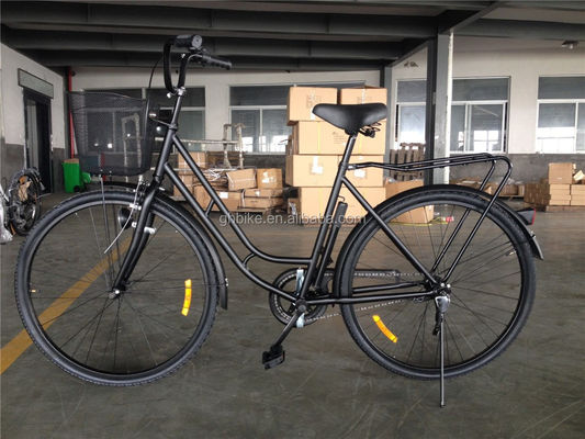 Erschwingliche schwarze Farbe Einzelgeschwindigkeit 26 Zoll 28 Zoll Damen City Bike mit Stahlrahmen