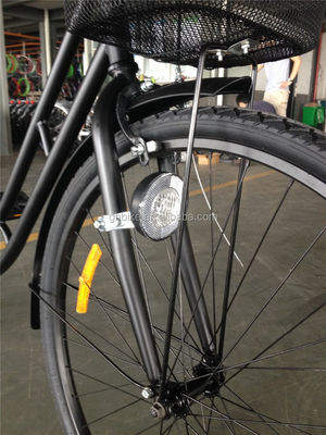 Erschwingliche schwarze Farbe Einzelgeschwindigkeit 26 Zoll 28 Zoll Damen City Bike mit Stahlrahmen