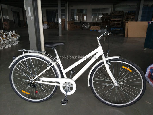 Erwachsenen-Hybrid-Fahrrad 700C 6 Speed Lady City Cruiser Fahrrad mit Bruttogewicht 17 kg