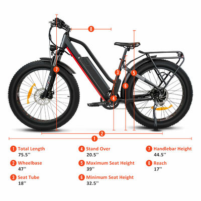 26 Zoll 1000W 48V 17AH Lithiumbatterie 7 Geschwindigkeiten Elektro Mountainbike für Erwachsene Männer