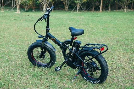 48V*21AH 20 Zoll Vollfederung Tarnfarbe 1000W Klappreifen ELEKTRICHES Fahrrad mit Hinterregal