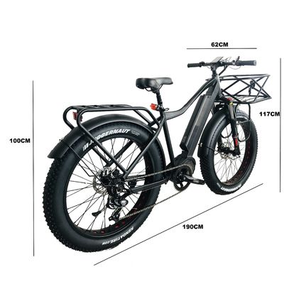 Snow 26&quot; 52V 1000W Elektro Mountainbike mit 7 Schnellgetrieben und 17AH Lithiumbatterie