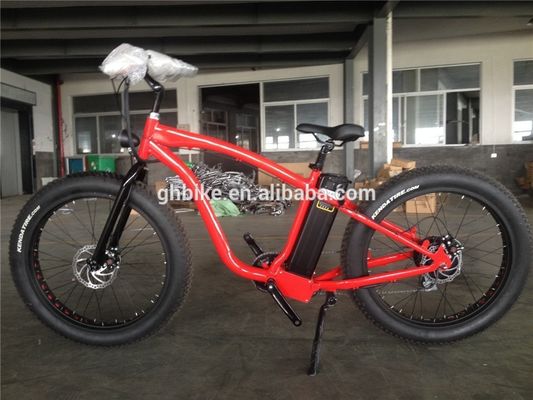 Aluminium-Legierungsrahmen 26 Zoll 7-Geschwindigkeits-Fettreifen Elektro-Kreuzfahrrad mit Lithiumbatterie