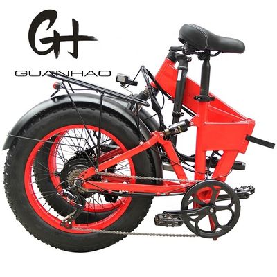 20&quot; Vollfederung Schnee 500W 14AH 4.0 Fettreifen Elektro versteckte Batterie Klapprad