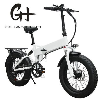 20&quot; Vollfederung Schnee 500W 14AH 4.0 Fettreifen Elektro versteckte Batterie Klapprad