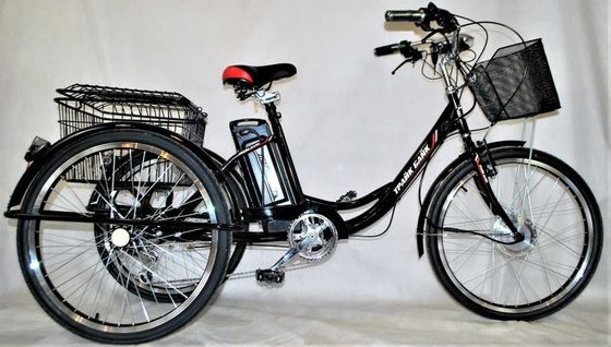 24&quot; Hinterhub Motor Stahlrahmen 7 Geschwindigkeiten 36V350W 35KM/H Unisex Erwachsenen Elektro Dreiräder