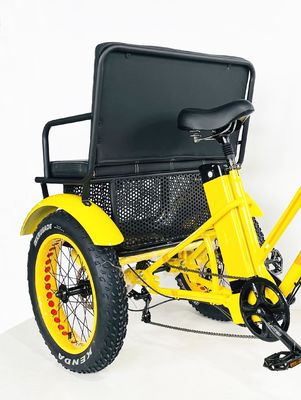 24-Zoll-Schnee-Fettreifen 4.0 Elektro-Rikscha-Dreirad mit 48V 750W Motor und Rücksitz
