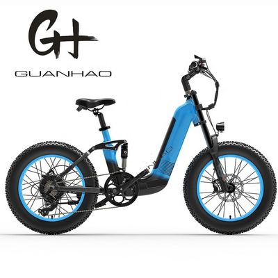 1000W 14AH Vollfederung 20&quot;x4.0 Fettreifen Großer Flachschnee Reifen Scheibenbremse Ebike
