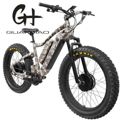 Zentralemotor 26&quot; 4,0 Fettreifen Erwachsenen-Elektrofahrrad mit Doppelbatterie 48V1000W X2WD CE