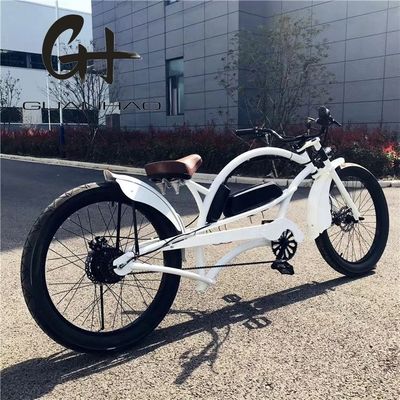 Einzelgeschwindigkeit 750W 28MPH 48V 17AH 24inch 3,0 Reifen Chopper Elektrofahrrad Beach Cruiser