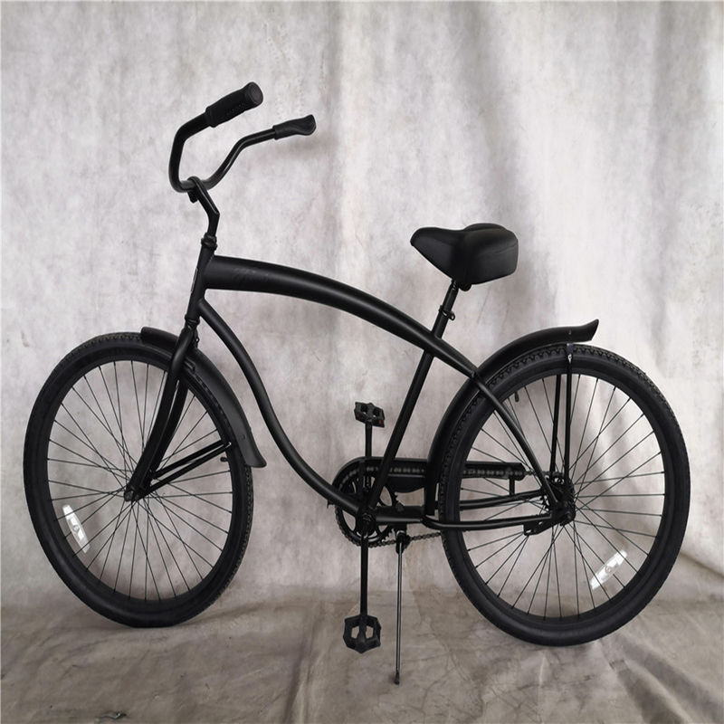 Normaler Pedal Schwarz Farbe Einzelgeschwindigkeit 26 Zoll Custom Mens Beach Cruiser Bike für Erwachsene Bruttogewicht 17kg