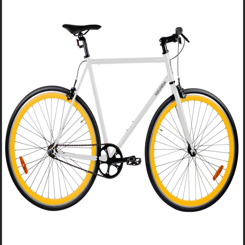 60cm Stahlrahmen Fixie Festgetriebe Fahrrad Promax Doppel-V-Bremse 700c Einzelgeschwindigkeitsbahn