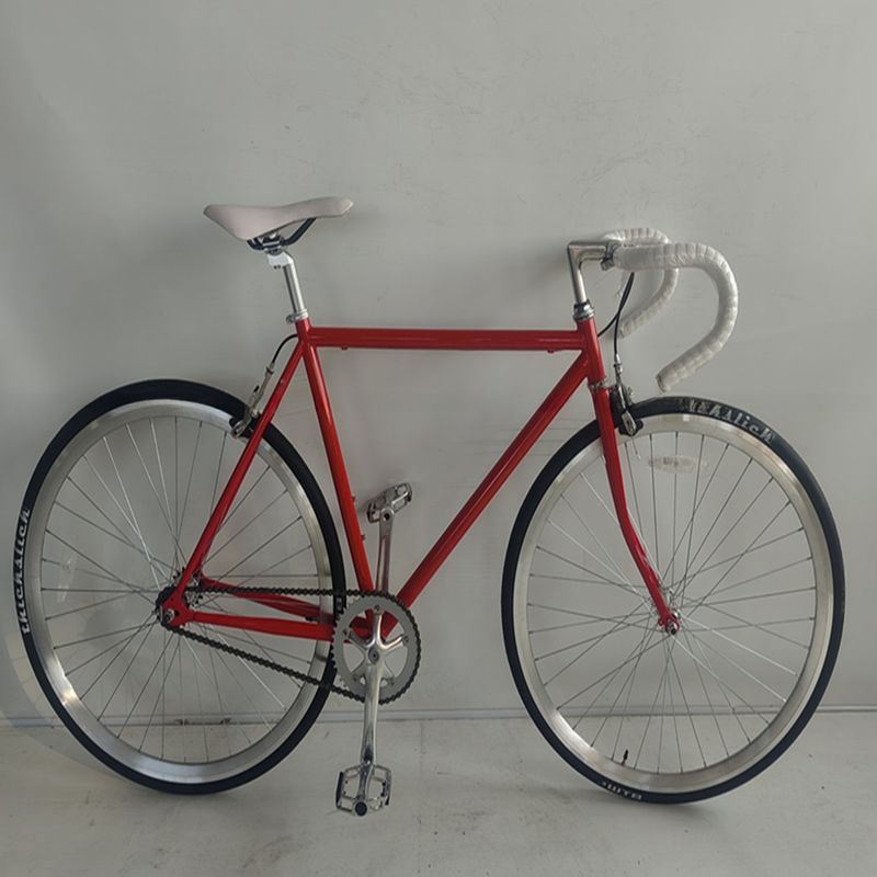 58cm Fixie Bikes mit roter Farbe Dickslick 700c Reifen und Stahlgabel 4130 Chrome Rahmen
