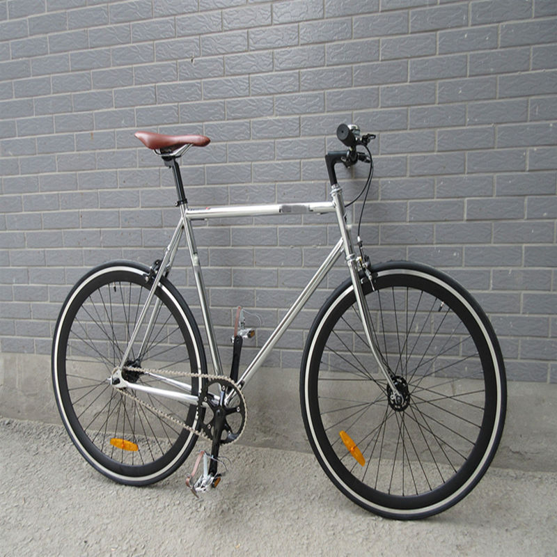 Retro Vintage 700C Eingeschwindigkeits-Chrom-Rennrad mit KMC-Kette und Lasco-Krank-Set