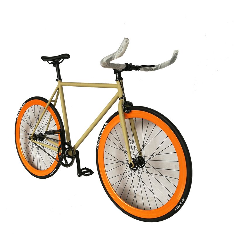 700C Hi-Ten Stahlrahmen Doppelwand 43MM Aluminium RIM Einzelgeschwindigkeitsstrecke Festgetriebe Fahrrad