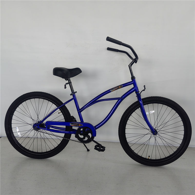 2024 Modell 26 &quot;Einzelgetriebe Fußbremse Rostfeste Frauen Beach Cruiser Bike Stahl Gabel