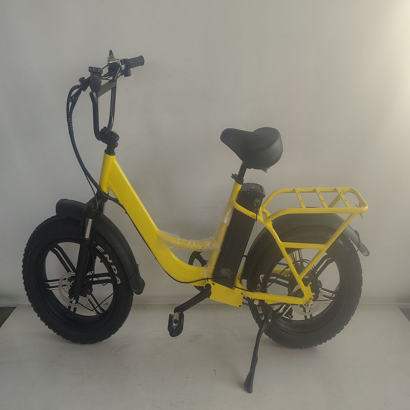 750W 48V E Fahrrad 20 Zoll Gelb Fettreifen Elektrofahrrad für 31-60 km Reichweite pro Leistung
