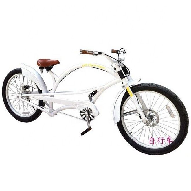 Aluminiumgabel 24&quot; 3,0 Reifen CE OEM Einzelgeschwindigkeit Chopper Cruiser Fahrrad mit Scheibenbremse