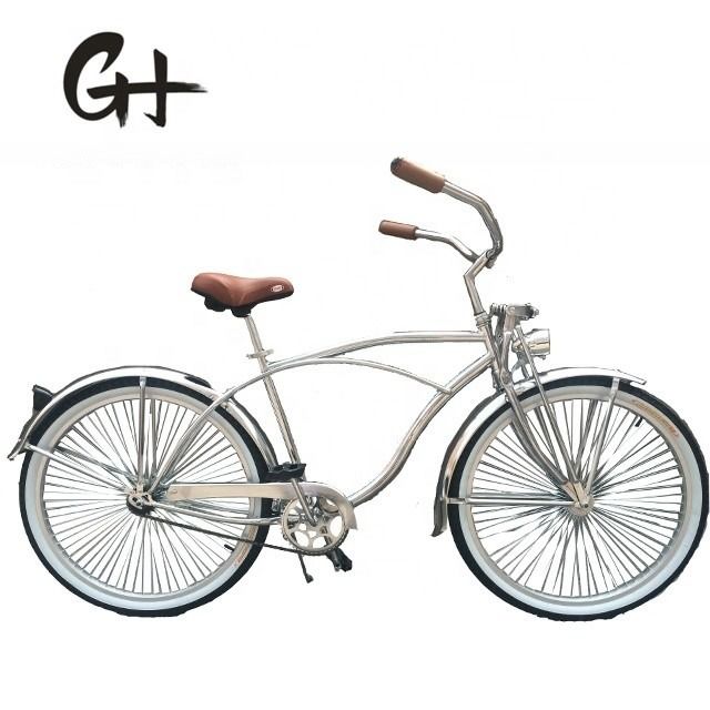 1 Speed Alloy Stem CP Silberpolnische Farbgabel 26*2.125 26&quot; Beach Cruiser Bike für Männer
