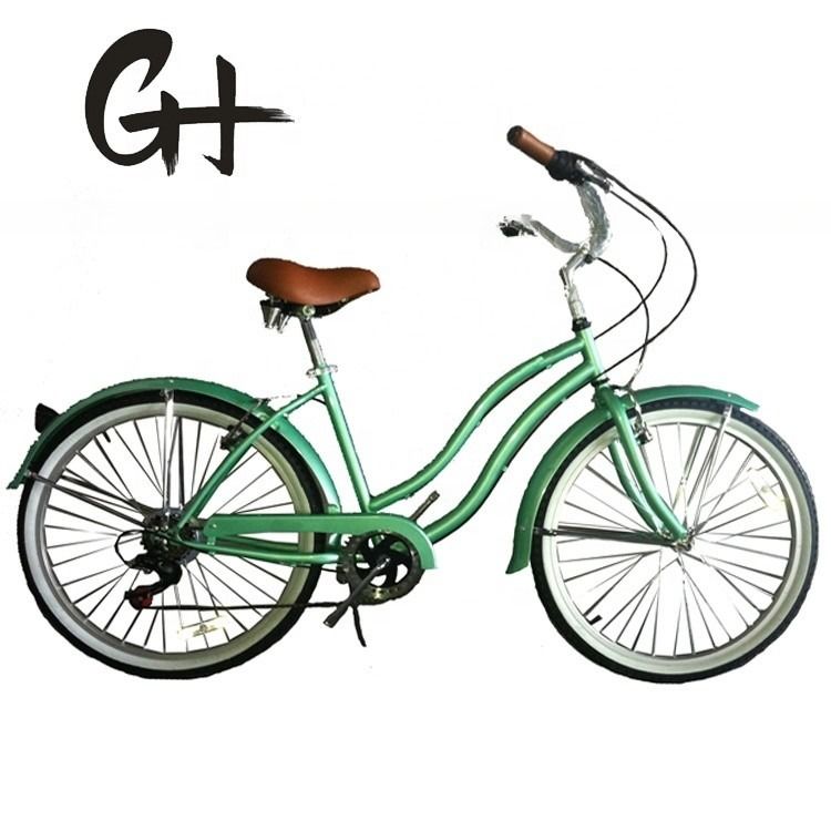 44T Kurbel 26*2,125&quot; Farbreifen OEM ODM Shimano 7 Geschwindigkeiten Lady Girl Beach Cruiser Bike