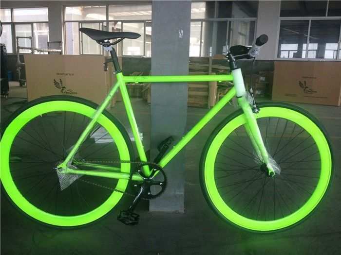 Stahlrahmen 700C Festgetriebe Fahrrad Leuchten im Dunklen Fixie Gear Fahrrad Fixed Gear Road Bike