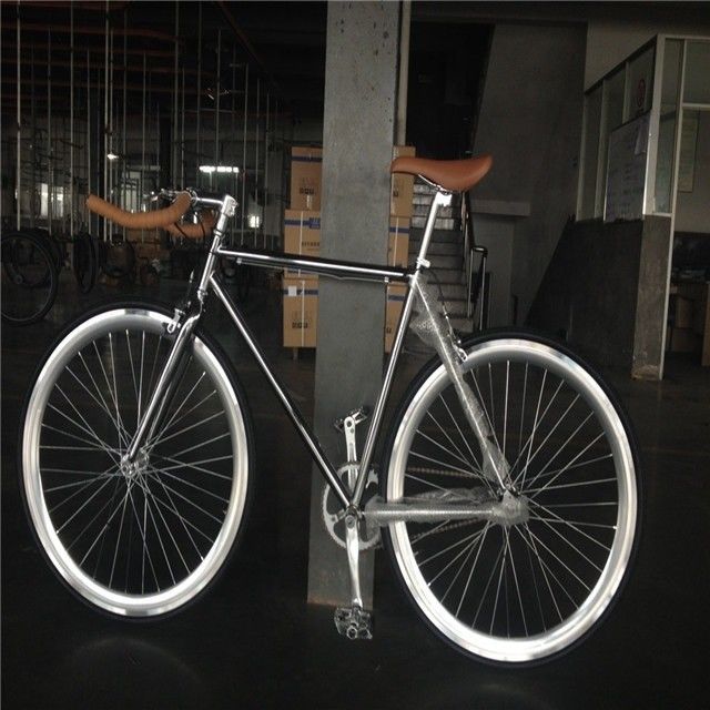 NO Klappbare 700C Chrome Farbe Einfachgeschwindigkeit Erwachsenen Rennfahrrad Fixie aus OEM Taiwan Teile