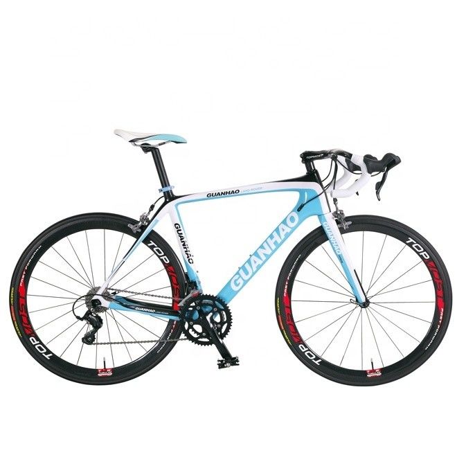 Dauerhafte Konstruktion 700C 18S Vollkohlenstofffaser Rennrad mit gewöhnlichem Pedal