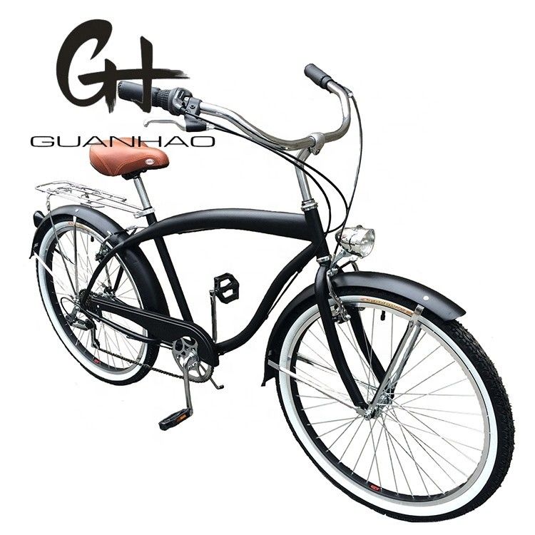 17 kg Leichtgewicht 26 Zoll Harter Rahmen Nicht hinteren Dämpfer 7 Geschwindigkeiten Männer Beach Cruiser Bikes